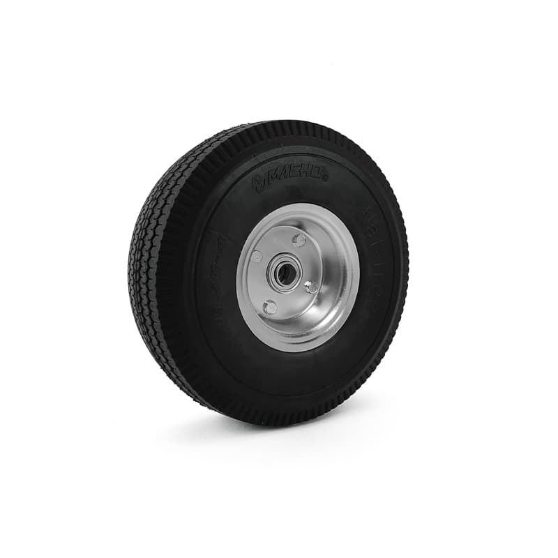 RUEDA ANTIPINCHAZO 350-4 DESCENTRADA 3/4" NEGRA