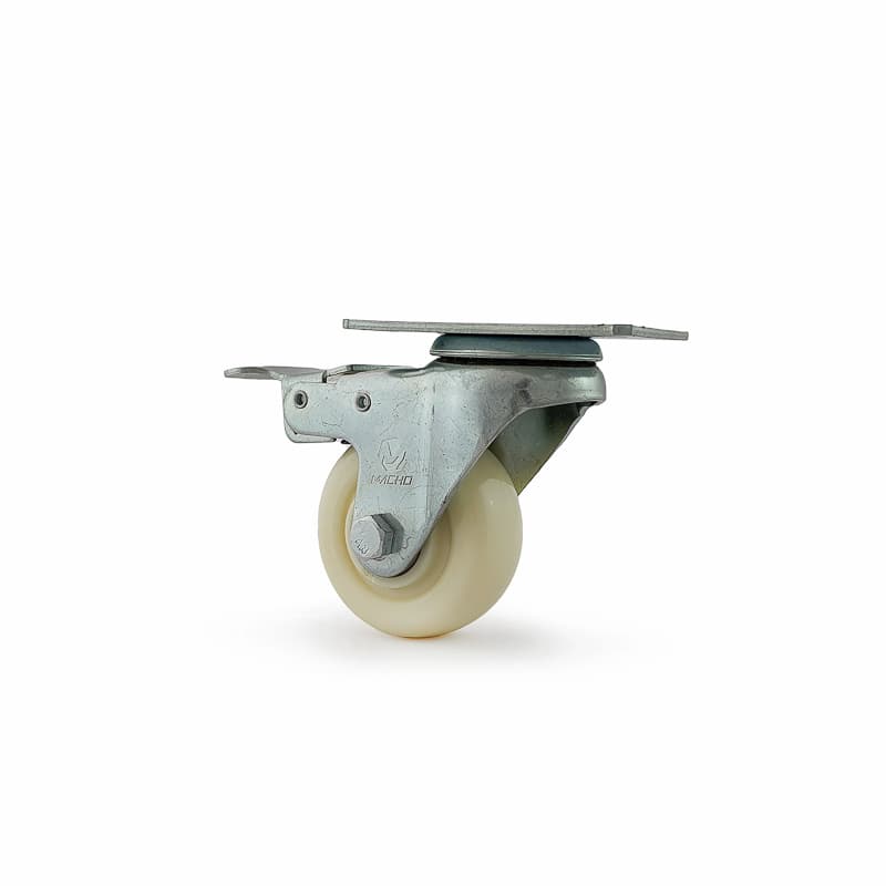 RODACHINA POLIPROPILENO BLANCA GIRATORIA 3" (PPBL) CON FRENO